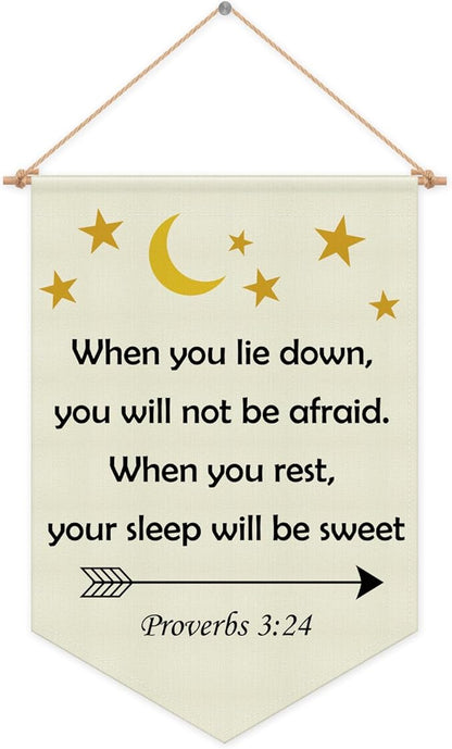 Christian Wall Banner Kids Religious Bible Verse Hanging Pennant Flag Banner motivational Inspirational Christian Wall Decor for Kids Room Nursery Playroom Baby Room Christmas Birthday Gifts
