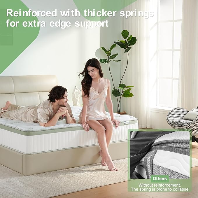 King Size Mattress 14 Inch, Medium Firm Memory Foam Hybrid Mattress with Individual Pocket Spring - Pressure Relief, Motion Isolation, Cool Sleep, 80" x 76"