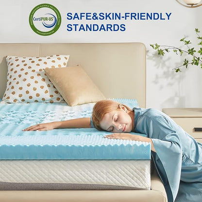 SINWEEK Mattress Topper Memory Foam Mattress Topper 2 Inch Queen Soft Mattress Pad for Pressure Relief, 5-Zone Design, CertiPUR-US Certified