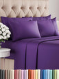 Cal King 6 Piece Sheet Set - Comfy Breathable & Cooling - Ultra-Soft Hotel Luxury Bedding Set with 8-16 Inch Deep Pockets - 1 Flat & 1 Fitted Sheet & 4 Pillowcases - Wrinkle Free & Easy Care - Purple