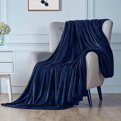 Walensee Fleece Blanket Plush Throw Fuzzy Lightweight (King Size 108x90 Navy Blue) Super Soft Microfiber Flannel Blankets for Couch, Bed, Sofa Ultra Luxurious Warm and Cozy for All Seasons