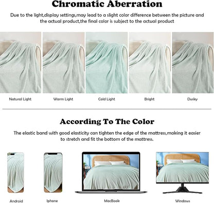 NEWCOSPLAY Super Soft Throw Blanket Mint Premium Silky Flannel Fleece Leaves Pattern Lightweight Bed Blanket All Season Use (Mint, Throw(50"x60"))