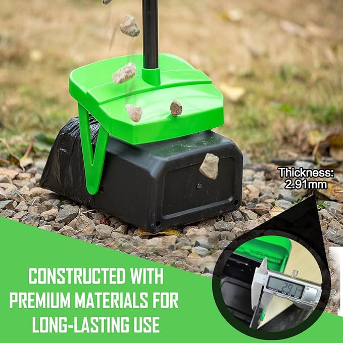 Pooper Scooper Swivel Bin & Rake with 100 Waste Bags, Dog Pooper Scooper with Bag Attachment for Large Medium Small Dogs, Poop Scooper with Lid for Lawn Yard Dog Kennel-Mewly Pet