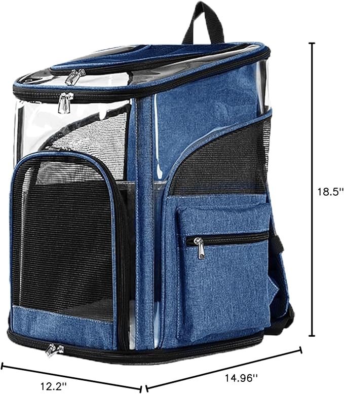Cat Carrier Backpack for Small Medium Cats Dogs Backpack Puppies up to 26 Lbs, Excellent Visibility and Airflow,Lightweight and Portable Travel Pet Carrier Bag Foldable Design-Mewly Pet