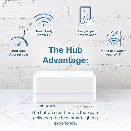Lutron Caseta Original Smart Light Switch (Lutron Smart Hub Required), for Home, LED Lights, and Fans, 6 Amp, Single-Pole/3-Way, Neutral Required, PD-6ANS-WH-6-Pack, White, 6 Pack