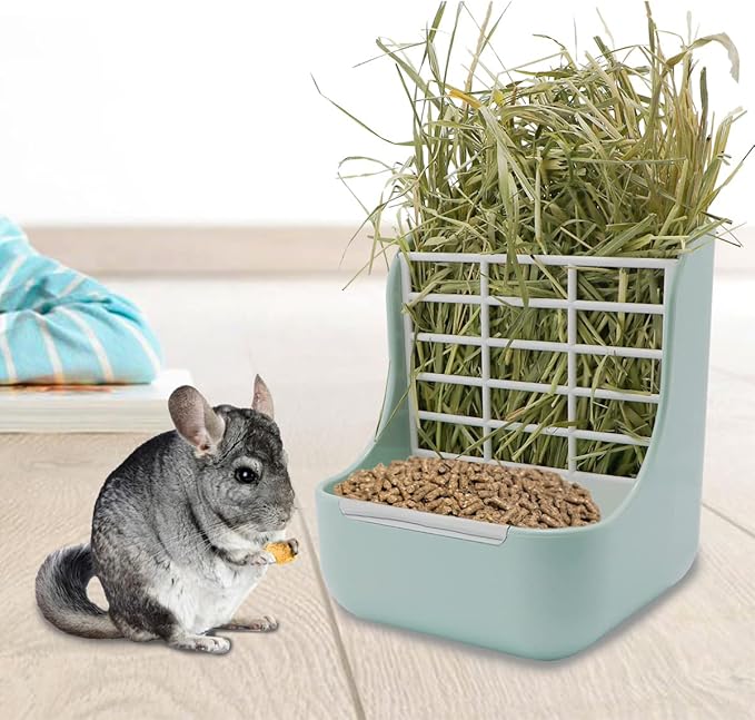 Litewoo Rabbit Hay Feeder Food Bowl Feeding Rack for Small Animal Guinea Pig Chinchilla Bunny Cage Accessories-Mewly Pet