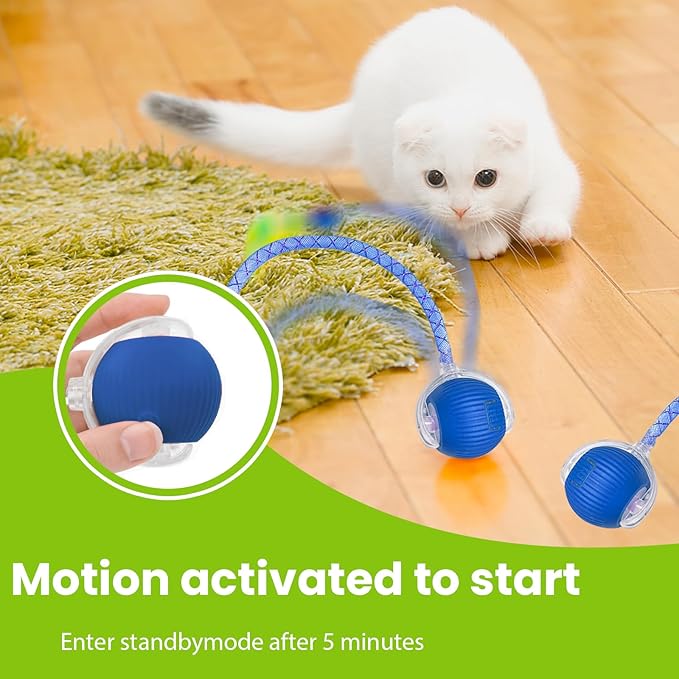 Cat Toy, Interactive Cat Toy, Cat Toys for Indoor Cats with 2 Tails, 3 Modes Rechargeable Cat Enrichment Toys for Small/Medium/Large Cats to Keep Them Busy-Mewly Pet