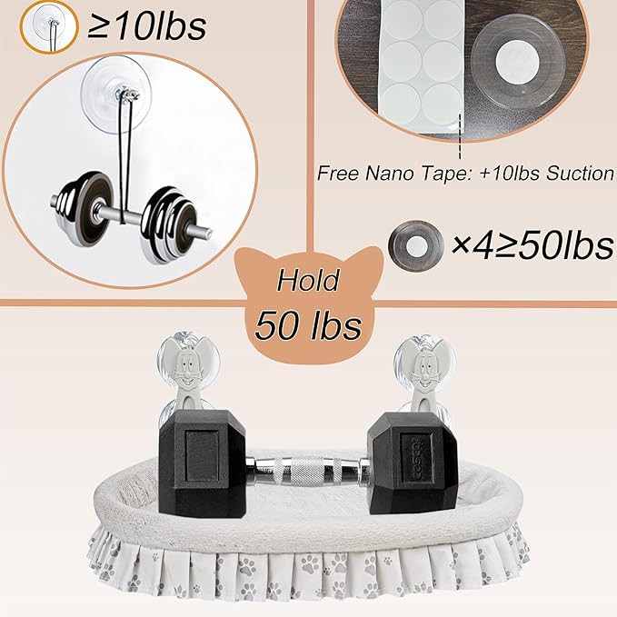 Cat Window Perch for Large Cats - No Tools Needed with 4 Super Suction Cups, Soft Chew-Resistant Fleece & Easy Clean Design-Mewly Pet