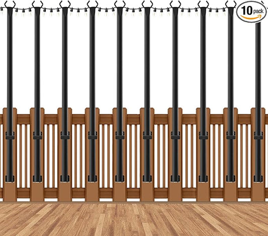 10 Pack 5Ft String Light Poles,Outside String Lights,Outdoor Light Poles,Metal Poles Stand for Patio,Backyard,Deck