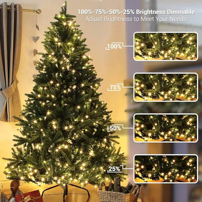 Brizled Christmas String Lights, 33ft 100 LED Color Changing Christmas Lights with Remote, 11 Modes Warm White & Multicolor Xmas Tree Light Connectable Decorative Light String for Xmas Tree Home Party