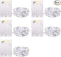 Minetom Fairy Lights Battery Operated, 5 Pack 7 FT 20 LED String Lights with Timer, Waterproof Silver Wire Fairy Lights for Bedroom Christmas Home Party Wedding Decorations, Pure White