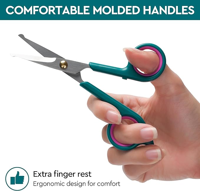 Professional Dog and Cat Grooming Scissors, Pet Grooming Shears, Sharp Stainless Steel Blade With Round Tips - Safety Fur Trimming for Dogs, Cats (Set of 2)-Mewly Pet