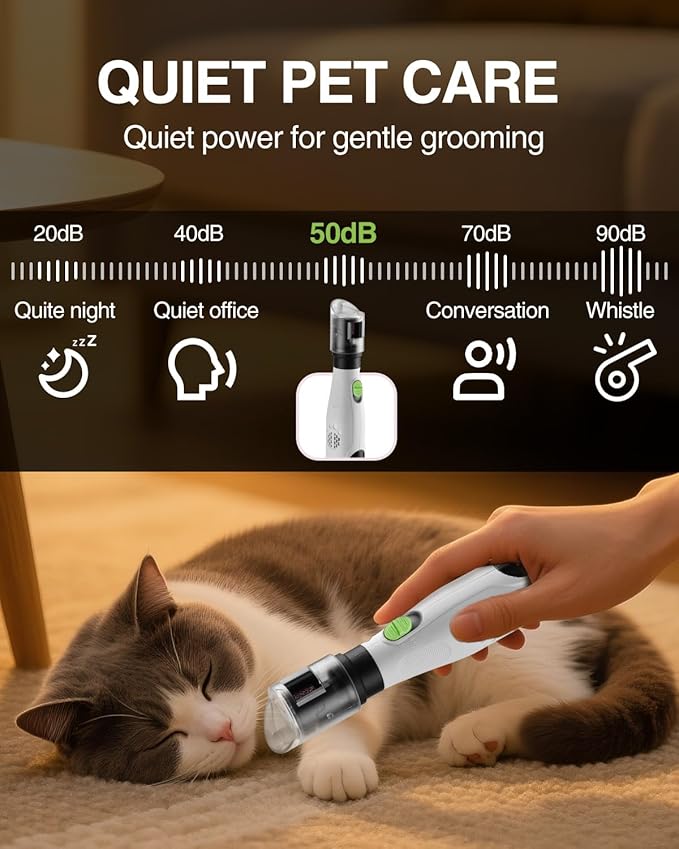 WORKPRO 6-Speed Dog Nail Grinder, Pet Nail Grinder for Small, Medium, and Large Dogs and Cats, 70 Accessories Rotary Tool with Type-C Charging Cable and Storage Bag for Sanding, Carving, and Polishing-Mewly Pet