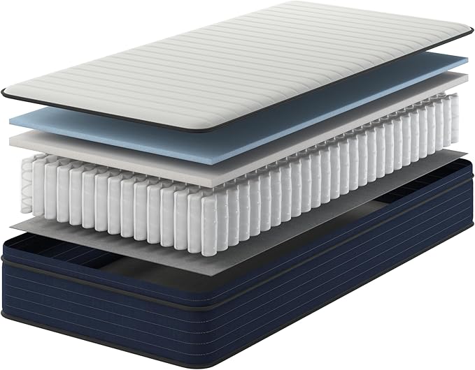NapQueen Twin Size, 12 Inch New Victoria Hybrid Cooling Gel Infused Pocket Spring and Memory Foam Mattress, Bed in a Box, CertiPUR-US Certified
