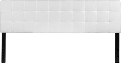 Flash Furniture Bedford Tufted Upholstered King Size Headboard in White Fabric