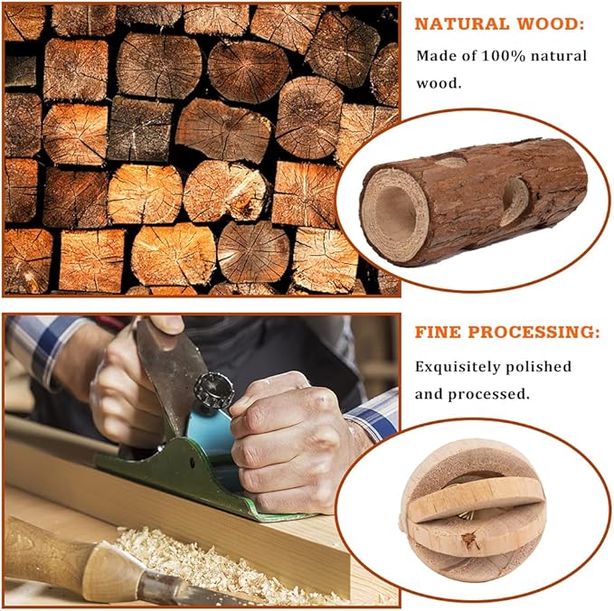 Sofier Hamster Toys Hamster Accessories for Cage Natural Guinea Pig Toys and Chews for Teeth Rat Toys Chinchilla Toys Wood Hideout Bridge Apple Wood Sticks-Mewly Pet