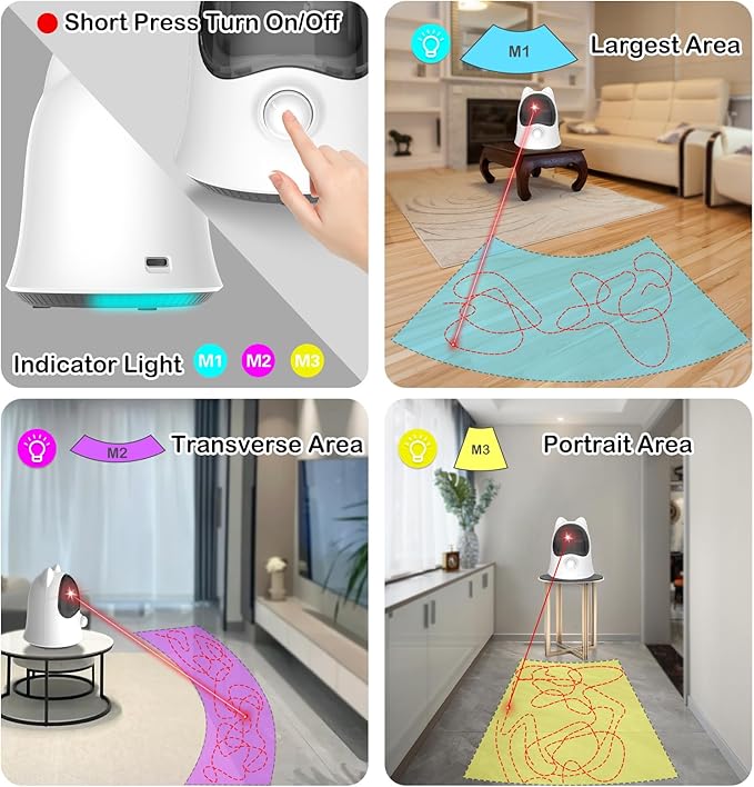 Cat Laser Toys for Indoor Cats, Random Trajectory Laser Cat Toy, Interactive Cat Toys for Bored Indoor Adult Cats/Kittens/Dogs-Mewly Pet