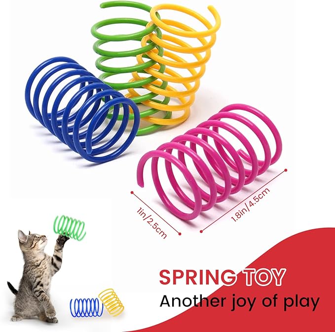 Interactive Cat Toys Ball for Indoor Cats Fast Rolling on Carpet，Colorful Plastic Spring Cat Toys 5Suit ，Automatic Kitten Toys for Bored Indoor Adult Cats，Motion Activated-Mewly Pet
