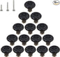 HUAMULAN 15 PCS Cabinet Knobs Glossy Ceramic Dresser Mushroom Table Drawer Cupboard Pull Furniture DIY Wardrobe Solid Color Vintage Handle,with 3 Size Mounting Screws
