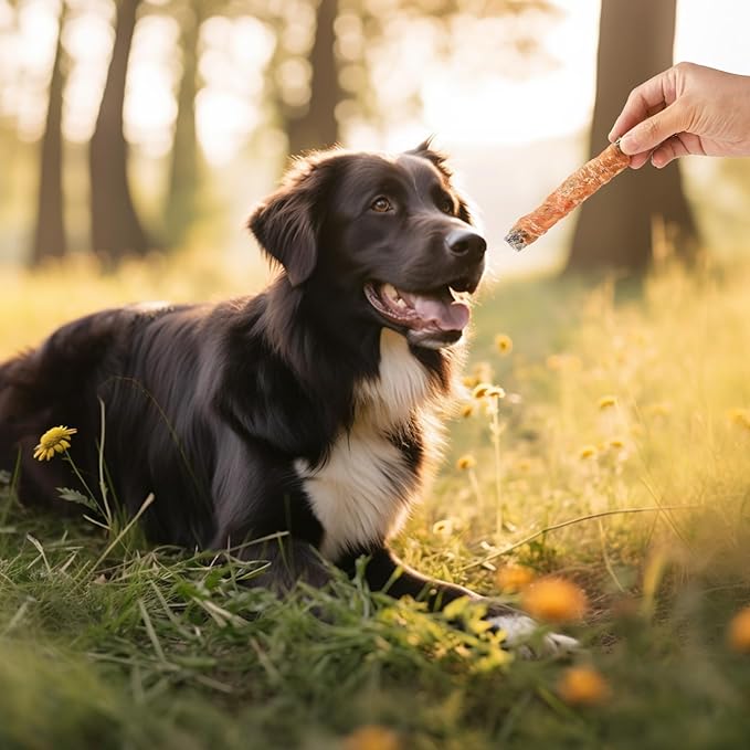 ASMPET Dog Treats Chews, Chicken Wrapped Cod Skin Sticks, Rawhide Free Cod Skin Treats for Dogs, Large, 10.6 oz-Mewly Pet