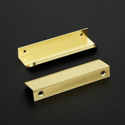 Ravinte Hardware 10 Pack Gold Cabinet Handles, 4.75 Inch (120mm) Finger Edge Pulls, 3.75 Inch Hole Center, Finger Pulls for Cabinets