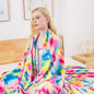 Flannel Colorful Blanket King Size for All Season - Premium Lightweight Anti-Static Super Soft Cozy Plush Rainbow Throw, Lightweight Microfiber Winter Warm Blanket 90" x 108"(Rainbow King)