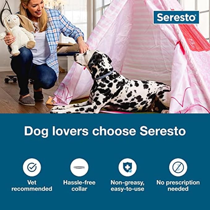 Seresto Large Dog Vet-Recommended Flea & Tick Treatment & Prevention Collar for Dogs Over 18 lbs. | 2-Pack-Mewly Pet