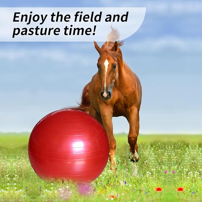 17-Inch Equine Ball for Play & Training - Anti-Burst, Mega Horse Soccer Ball for Goat, Donkey-Mewly Pet