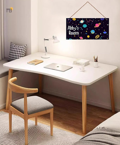 Personalized Sign Outer Space Theme Art Décor For Kids Room Custom Name Universe Star Door Wall Decor For Little Man Cave, Starry Sky Nursery Art Plate For Boys Room Girls Bedroom