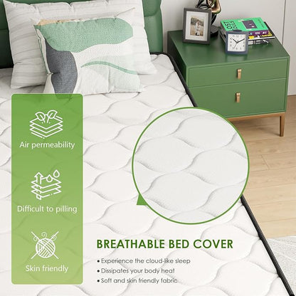 PayLessHere | 6 Inch Queen Mattress | Medium Firm Hybrid Mattress | White | with High-Density Foam and Breathable Cover | Pocket Spring Design, Pressure Relief | Bed in a Box, CertiPUR-US Certified