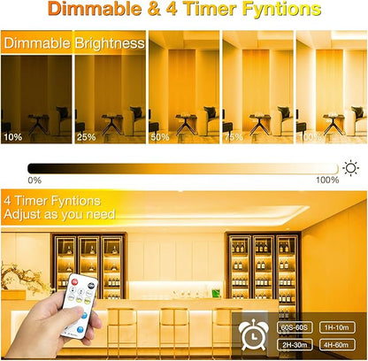 DAYBETTER COB Led Strip Light, Led Light Strips with Remote and App, 16.4 ft 3000K Dimmable Warm White Led COB Light Strip, Indoor COB Led Lights for Bedroom, TV, Mirror, Ceiling, Cabinet, Closet