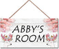 Personalized Unicorn Plaque, Magical Unicorn Sign, Kids Room Custom Name Door Wall Decor, Floral Nursery Art Plate, 5"x10" (12.5x25cm) Wooden Sign