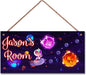Personalized Sign Universe Spacecraft Sign Outer Space Theme Art Décor For Kids Room Custom Name Door Wall Art Décor For Little Man Cave, Universe Floral Nursery Art Plate For Girls Room Boys Bedroom