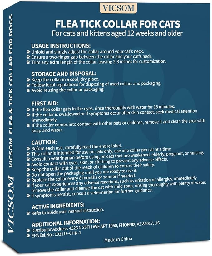 Flea and Tick Collar for Cats - 4 Pack, 32 Month Protection Treatment, Waterproof, Natural Prevention, Adjustable for Cats & Kittens (Black)-Mewly Pet