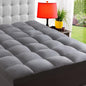 ELEMUSE RV Short Queen Grey Mattress Topper for Back Pain, Extra Thick Mattress Pad Cover, Plush Soft Pillowtop with Elastic Deep Pocket, Overfilled Down Alternative Filling
