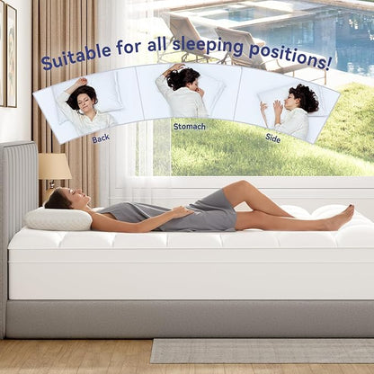 ELEMUSE King Mattress Topper for Back Pain, Extra Thick Mattress Pad Cover, Plush Soft Pillowtop with Elastic Deep Pocket, Overfilled Down Alternative Filling