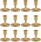 Candlestick Holders Taper Candle Holders, Romadedi Gold Candle Stick Candle Holder for Table Centerpiece, Wedding Reception, Festive Christmas Mantel Decoration or Home Decor, Set of 12