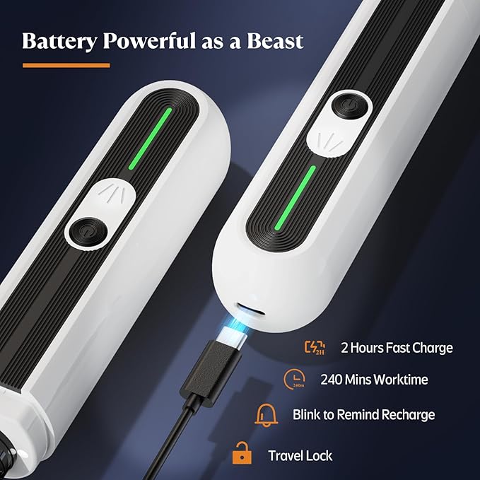 YABIFE 4-Lights Dog Nail Grinder, Easy Quick Locate Dog Nail Trimmers, for Puppy Paw Toenails or Pets from Small, Medium to Large, with Travel Lock, Whisper Quiet, Heavy Duty 3 Speeds-Mewly Pet