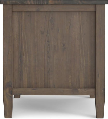 SIMPLIHOME Ela SOLID WOOD 20 inch Wide Rectangle Transitional End Table in Smoky Brown for the Living Room and Bedroom