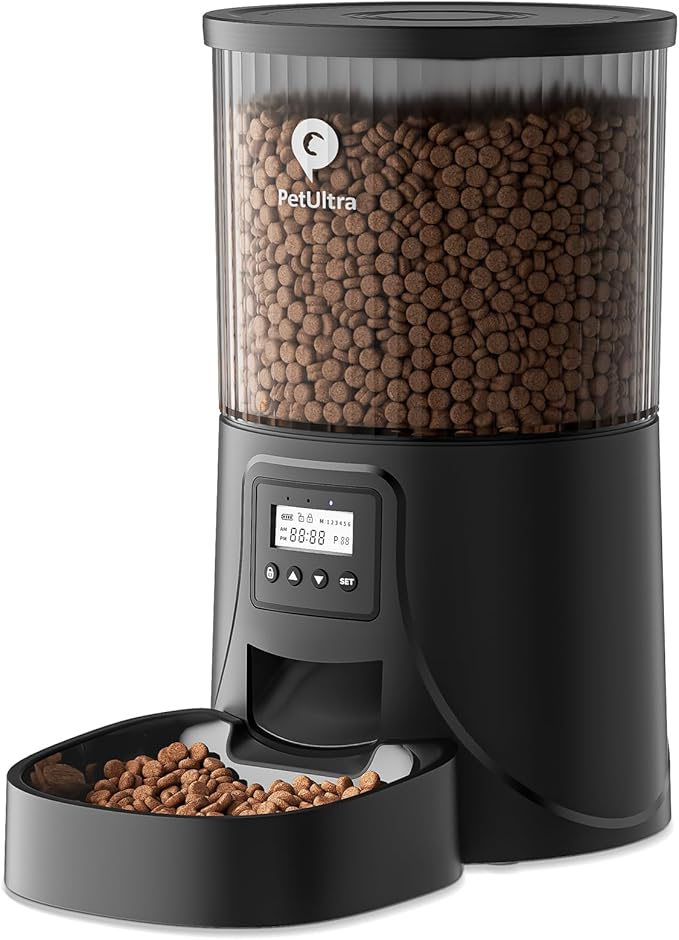 Automatic Cat Feeder: 4L Timed Cats Food Dispenser Programmable 1-6 Meal for Cat and Small Medium Dog- Auto Pet Feeder Easy to Set Up Dual Power Supply with Desiccant Bag| Detachable Washable-Mewly Pet