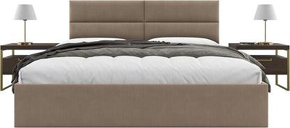 Vänt Upholstered Wall Panels - King/Cal King Size Wall Mounted Headboards - Ribbed Taupe - Twin/King - Set of 4 Panels (Each Individual Panel 39"x11.5")