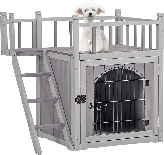 Aivituvin Dog House Feral Cat House Outdoor and Indoor,Pet Houses with Stairs,2 Storys-Mewly Pet