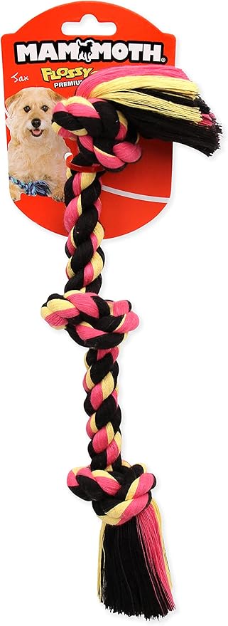 Mammoth Flossy Chews Color Rope Tug – Premium Cotton-Poly Tug Toy for Dogs – Interactive Rope– Dog Chew Toy, Assorted colors-Mewly Pet