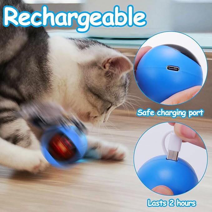 Mity Rain Interactive Cat Toy - Ball for Indoor Jumping and Rolling in Pouch, Hide and Seek Mat for Self Play, Boredom Relief and Activating Natural Hunting Instincts - Kitten Toys-Mewly Pet