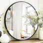 Round Mirror 30 inch, Large Round Mirror, Black Circle Mirrors Aluminum Frame, Circle Mirrors for Wall, Bathroom, Living Room, Hallway.