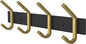 Coat Rack Wall Mount – Black and Gold Hook Rail with 4 Double Coat Hooks, 12 Inch Stainless Steel Wall Hooks for Entryway, Bathroom, Bedroom, Closet, Towel, Hat, Bag, Heavy Duty Organizer