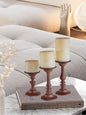 Candlestick Holders Black Candle Holder for Candlestick,Taper Modern Candle Holders Set of 3,Tall Wood Candle Sticks Holder Decor(12"/10"/8" H) (3, Caffe Brown)