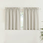 RYB HOME Linen Woven Curtains 36 Inch Length, Flax Linen Blend Small Drapes Soften Sunlight Thermal Curtains for Farmhouse, Cafe, RV, Bus, Office, W 52 x L 36 inches, Angora, 2 Pack