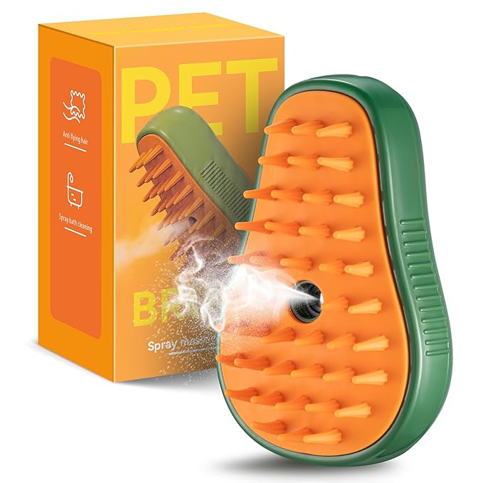 3-in-1 Steam Brush for Cat and Dog Deshedding - Portable Pet Hair Removal Tool for Indoor Shedding, Grooming Supplies-Mewly Pet