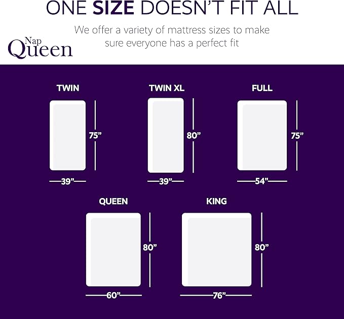 NapQueen 8 Inch Cooling Gel King Size Medium Firm Memory Foam Mattress, Bed in a Box, NQ72
